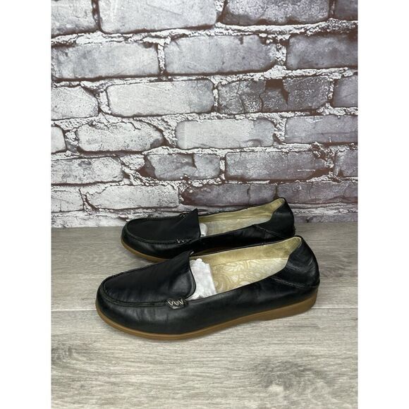 OluKai Kiele Black Leather Loafer Convertible Slip On Flats Shoes Women 9M US/39 - Picture 3 of 16